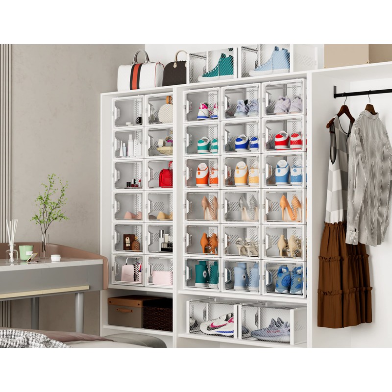 Shoe Storage, 12 Pack X-Large Shoe Organizer for Closet, Shoe