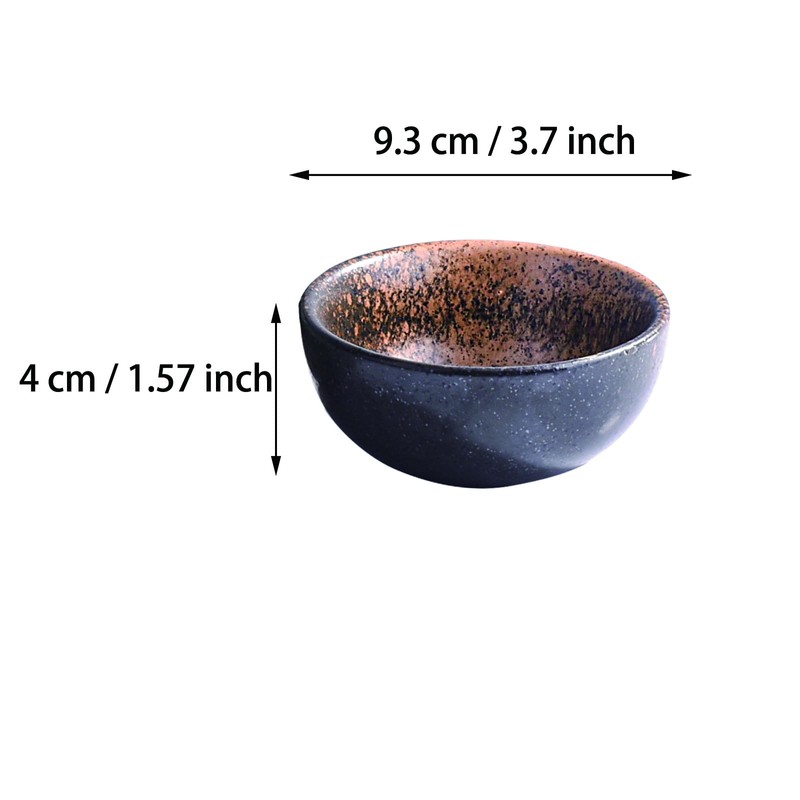 Porcelain Dipping Bowl Set of 4, 3.7" Vintage Reactive Glaze