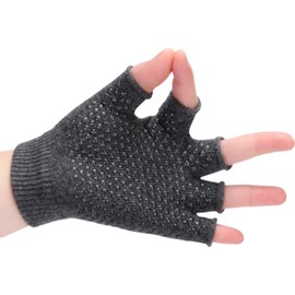Plus Nao Yoga Gloves, Sports Gloves, Anti-slip, Fingerless, Half Finger, Women's, Posekeep, Grip Feeling, gray (dark gray)