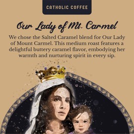 Our Lady of Mount Carmel Salted Caramel Flavored Roast Catholic Coffee Pods, Medium Roast, 12 Count, Single Serve Coffee Pods for Keurig K-Cup Brewers