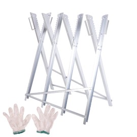 WINMAX TOOLS AUTOMOTIVE Heavy Duty 220 lbs Sawhorse Work Table, Portable Folding Sawhorse, Adjustable Steel Sawbuck for Firewood, Lightweight Log Wood Cutting Saw Horses Stand