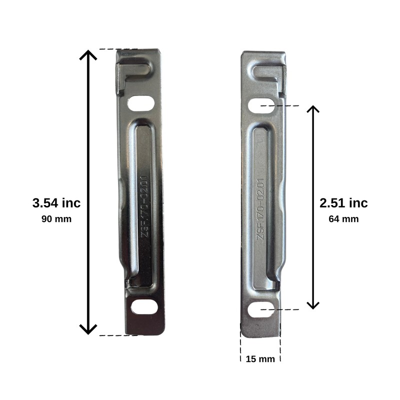 Blum Drawer Front Fixing Bracket, Nickel, Right and Left, Screw-On,