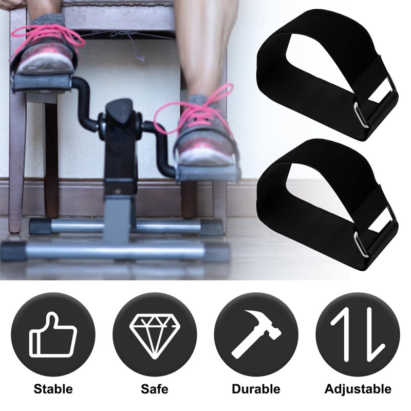 2pcs Ellipse Leg Exerciser Machine Pedal Straps, Traction Bands for