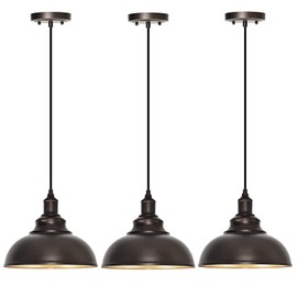 ALAISLYC 3-Pack Farmhouse Pendant Light Adjustable Pendant Lighting for Kitchen Island Industrial Hanging Barn Pendant Lights Over Island Sink Light Fixtures