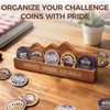 ASmileIndeep Military Challenge Coin Display Stand-Solid Wood Small Coin Holder
