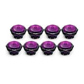8pcs 30mm Low Profile Mechanical Buttons with Kailh GHOST POM Switches Hot-swappable for Fightting game Controller (Black Purple)