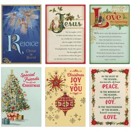 DaySpring - Vintage Christmas Blessings Value Box: Inspirational Christmas Cards with Scripture - 8 Each of 6 Designs - 48 Christmas Boxed Cards and Envelopes