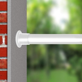 Tension Shower Curtain Rod for Bathroom, Window, Non-Slip, Adjustable with Strong Spring Pole for Closet, Doorway, No Rust, No Drilling - Color: White, Size: 28-43 Inches