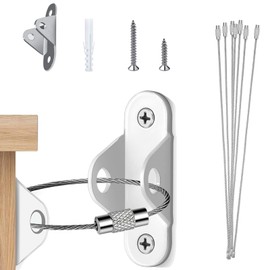 8 Packs Furniture Straps, Wardrobe Furniture Wall Anti-Tip Baby Safety Fixings Metal Straps Wall Anchor Kit for Baby Proofing, Pet Protecting, Cabinet, Secure Bookshelf, Dresser