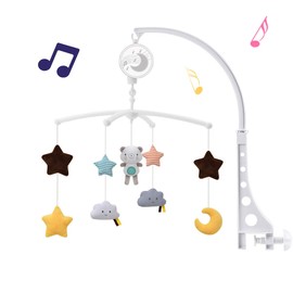 Baby Musical Crib Mobile with Hanging Rotating Toys,Infant Bed Decoration for Newborn Boys and Girls