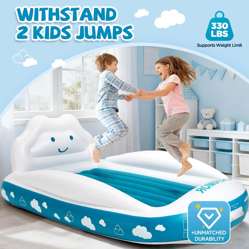 CHERIMOR Inflatable Toddler Travel Bed with Safety Bumpers & Electric