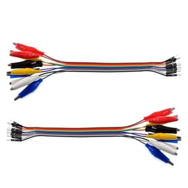 Oiyagai 2 in 1 Alligator Clip to Dupont Wire, 20pin 30cm Male, Crocodile Clip to Jumper Wire Male - Test Lead Kit for Arduino DIY Projects
