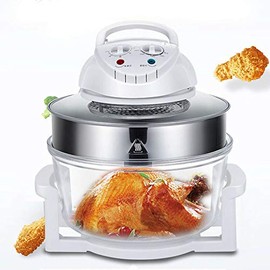 Air Fryer Convection Oven Countertop Cooker Glass Bowl Turbo Air Fryer Large Capacity Convection Oven Roaster Electric Cooker 110V 360°Vertical Heating Countertop Turbo Convection Cooker Kit