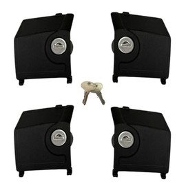 ERKUL Metal Lock System for Roof Rack Cross Bars: Complete Set with 2 Right & 2 Left End Caps - 4 Pieces