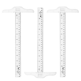 JNAWA 3pcs 30cm T-Square Double Side Scale T Shape Ruler Double Side Scale Measuring Tool Transparent Ruler for Scrapbooking Card-making Student School Office Home Tool