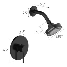 Design House 594168 Eastport, Contemporary Shower Trim with Valve for Bathroom, Matte Black