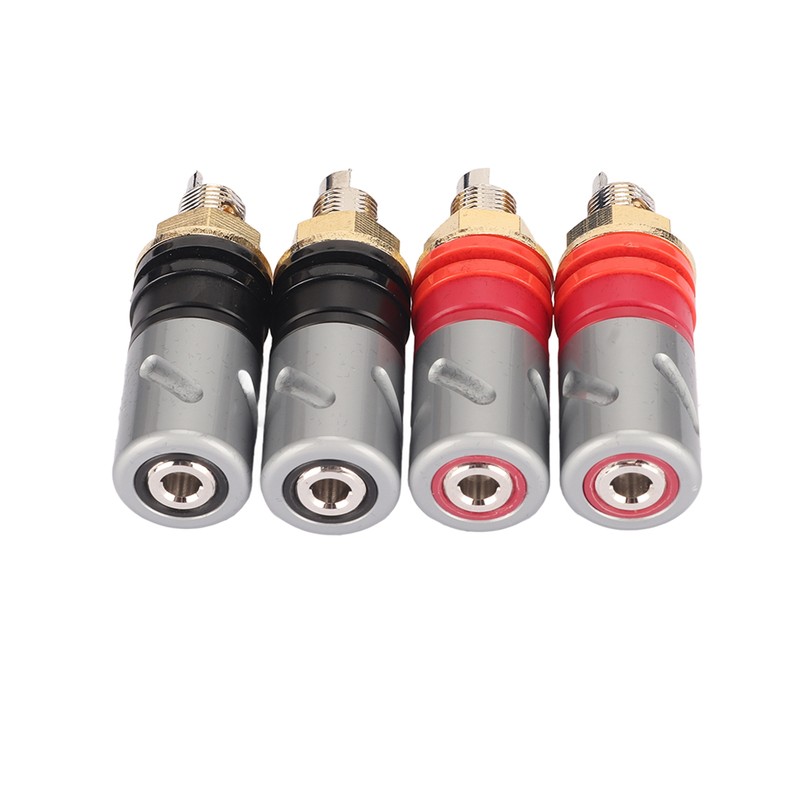 Amplifier Binding Post Soldering Free Pure Red Copper Rhodium Plated
