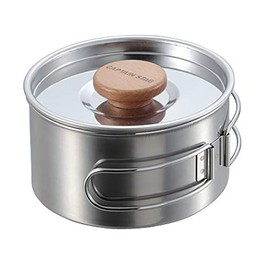 Captain Stag UH-4207 Stainless Steel Single Handle Pot, 4.7 inches (12 cm), Medium Plate Included