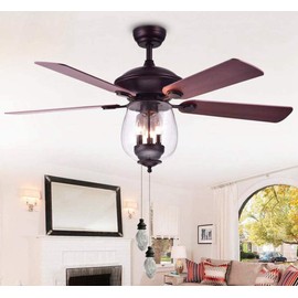 Saim Decorative Fan Pull Chain Set Lamp Pull Extension for Light Fan with 12 Inch Bronze Chains and Crystal Glass Pendant Decor, Pack of 2