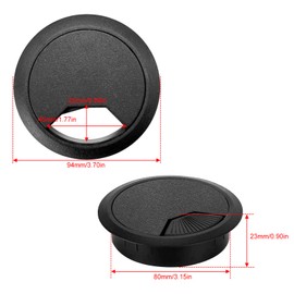 LICQIC 2 Pcs 80 mm Desk Cable Grommets, Round Desk Cable Hole Cover, Computer Desk Cable Hole Caps, for Desktop Cable Organizer