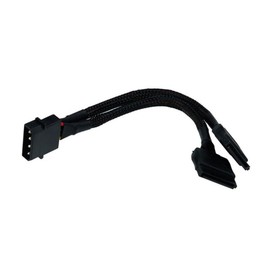 Phobya Strom/SATA Y-Kabel intern 4Pin Molex auf 2x SATA 15cm - Schwarz