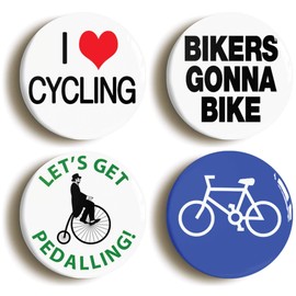 CYCLING FAN BADGE BUTTON PIN GIFT SET (Size is 1inch/25mm diameter)