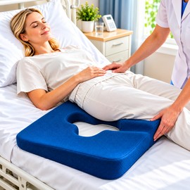Ergonomic Seat Cushion for Everyday Sitting – Contoured Center Cutout Design for the Bedridden and Elderly Care, Wheelchairs, Office Chairs & Home Use