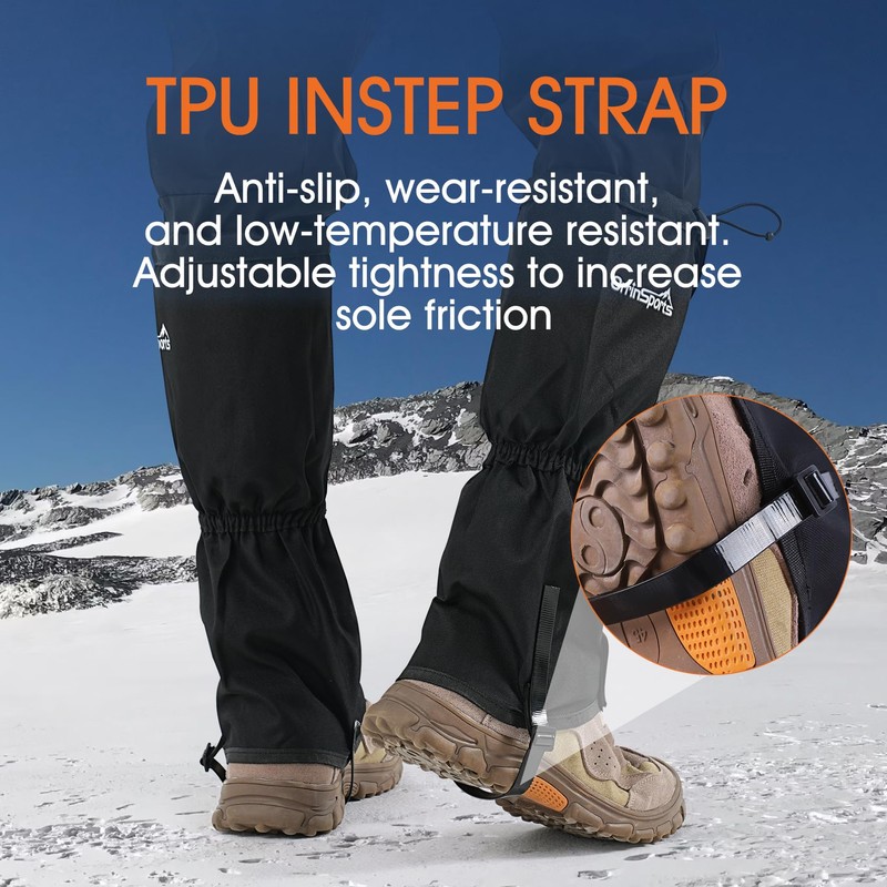 Waterproof Leg Gaiters for Men and Women Adjustable Snow Boot