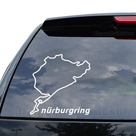 DiamondCutStickerz Nurburgring Germany Race Track Japanese JDM Decal Sticker Car Truck Motorcycle Window Bumper Laptop Wall Decor - Size (07 inch / 18 cm Tall) - Color (Matte White)