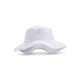 Coolibar UPF 50+ Women's Brighton Chlorine Resistant Bucket Hat - Sun Protective (Large/X-Large- White)