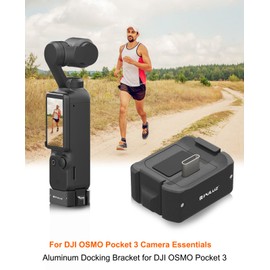 PULUZ Charging Adapter Base for DJI OSMO Pocket 3,USB-C/Type-C Aluminum Alloy Stabilizer Base Bracket,1/4 Threaded Hole and Connector on The Bottom for Mounting to Tripods, Selfie Sticks