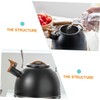 GRIRIW Ergonomic Handle Design Black Whistling Kettle for Heating Tea