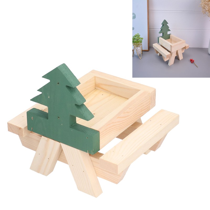 Squirrel Picnic Table Wooden Funny Squirrel Feeder with Corn Cob