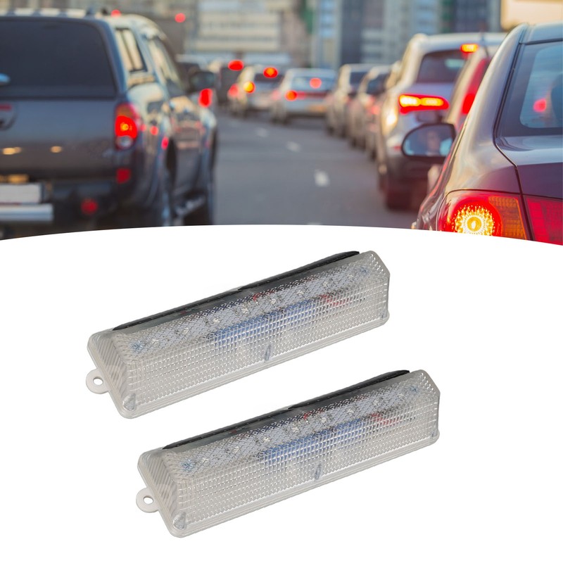 2 PCS Light Control Solar Warning Lights with 8 LED