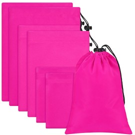 WILLBOND 6 Pieces Toy Storage Adult Bags Foldable Toy Storage Adult Bags Multi Purpose Toys Storage 3 Sizes Adjustable Ditty Bag Microfiber Pouch for Game Toy Home Storage Travel, Hot Pink