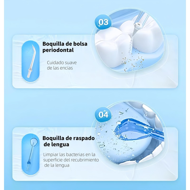 Hilo Dental Inalámbrico Portátil 350ml con 5 Modos y 6