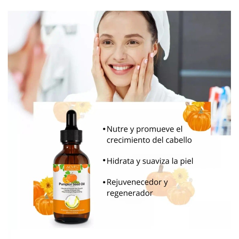 Aceite Semillas De Calabaza Nutrición Capilar Cuidado Facial