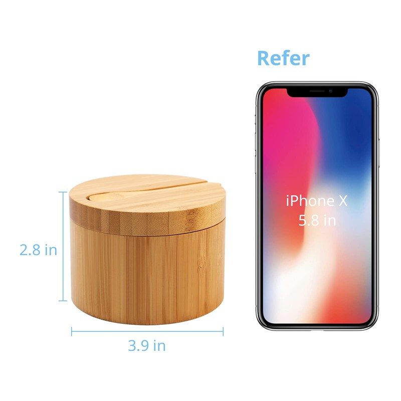 HTB Bamboo Salt Cellar with Mini Spoon, Kitchen Salt Box
