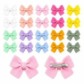 Danyarts 20PCS Toddler Hair Bows for Baby Girls, Small Toddler Pigtail Bows