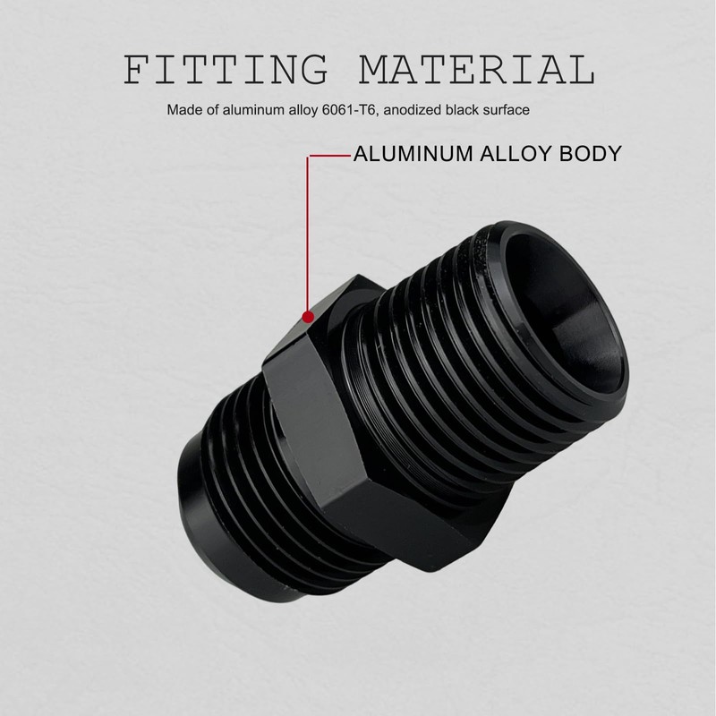 10AN Male Flare to 1/2" NPT Pipe Fitting Adapter Aluminum