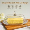 7 inch Glass Butter Dish with Lid, Clear Covered Butter