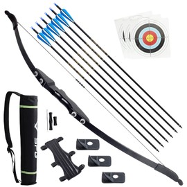 FENJANER Archery Takedown Recurve Bow and Arrow Set for Adults Youth and Beginner Right Hand 30lbs 40lbs Outdoor Practice Target Hunting Kit (40 LBS)