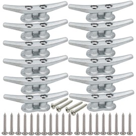 VEITHI Dock Cleat 4 inch - Hot Dipped Galvanized Boat Cleats, Rope Cleat, Boat Dock Cleats with Hardware Ideal for Small Boat,Deck,Piers for Tying up Boats,Marine Decor,Boat Tie Down Cleats (12 Pack)