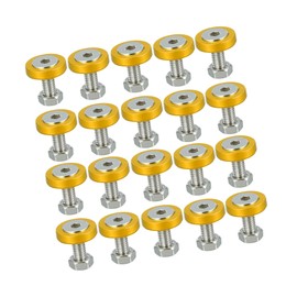 A ABSOPRO 20pcs Motorcycle Gold Tone Fender Bumper Washer Bolt Nut Kit Item Replacement