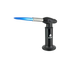 NEWPORT ZERO Jumbo Series 10" Butane Torch Refillable Kitchen Torch Lighter with Safety Lock and Adjustable Flame for Desserts, Creme Brulee, BBQ and Baking, Bartending (Black)