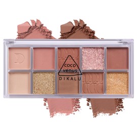 YBUETE 10-Color Matte Shimmer Eyeshadow Palette, Nude, Long-Lasting, Buildable Coverage, Unisex, 1 Gram, 10 Shades