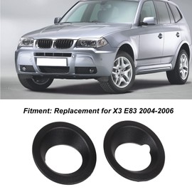 Headlight Eyebrow, Yosoo 2 Pieces Front Bumper Fog Light Ring Cover 51113400912 Black Replacement for X3 E83 2004-2006