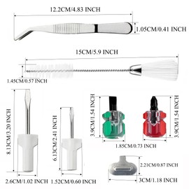 10 Pack Sewing Machine Kit,4 Packs Stubby Screwdrivers 3 Packs Double Ended Fluff Cleaning Brush 2 Packs Needle Board Screwdriver and 1 Pack Tweezer for Sewing Machine Repairing and Cleaning