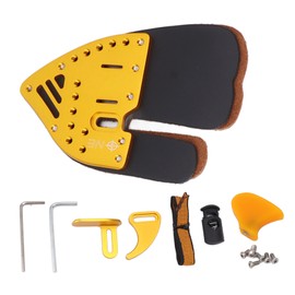 Shooting Tabs Golden Gold and Black Leather Archery Finger Guard Protection for Protective Gear Shooting M