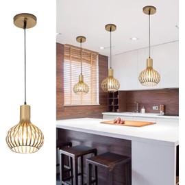 Gold Pendant Lights Kitchen Island,Modern Hanging Light Fixtures 3-PACK,Adjustable Brass Kitchen Island Lighting for Dining Room Entryway Living Room
